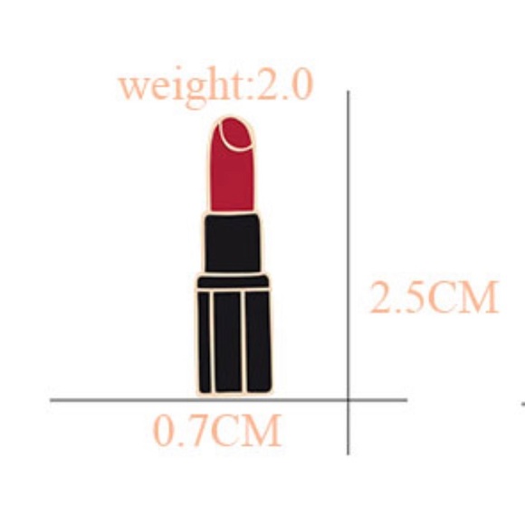 💄3/$10💄Red Lipstick in Black Tube Pin for Clothes & Accessories - Picture 2 of 3